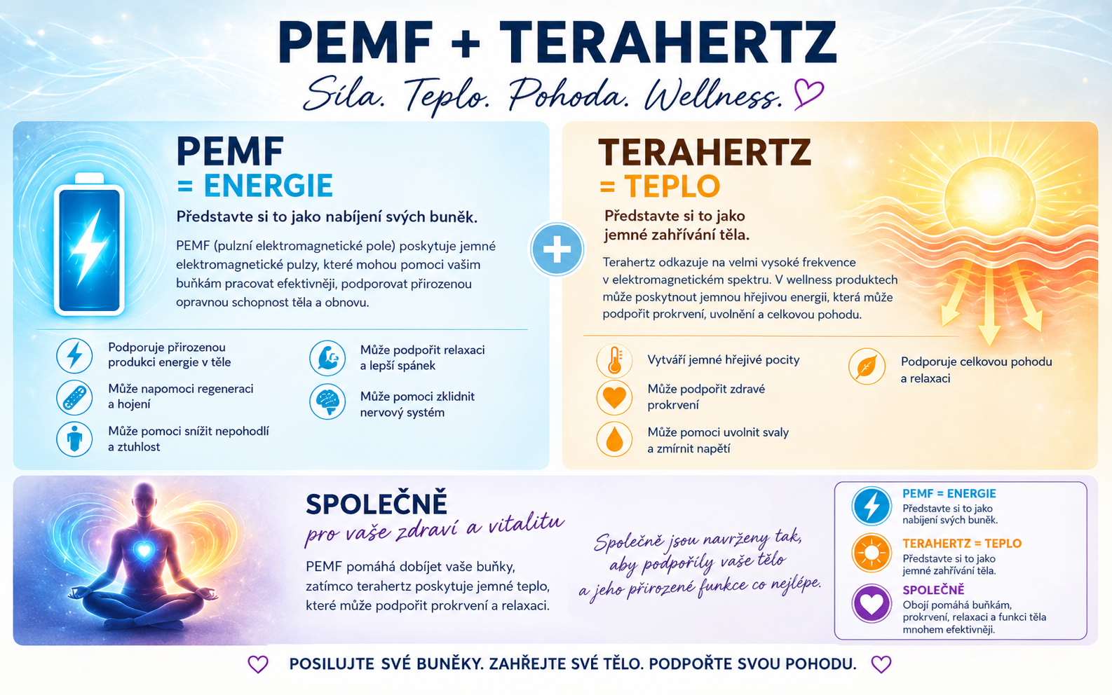 Plakát PEMF a Terahertz — Síla frekvencí